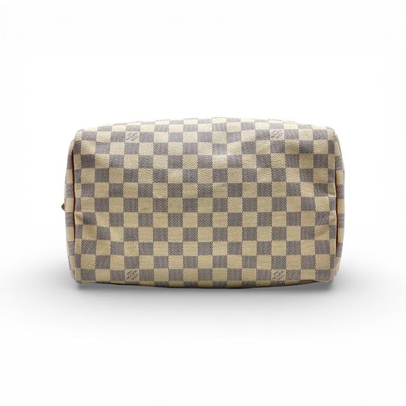 Louis Vuitton Speedy 30 Damier Azur Boston Handbag Purse with lock and key - Picture 5 of 9